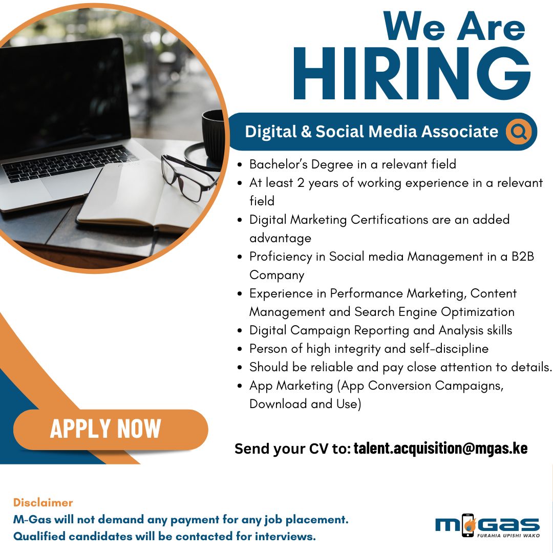 Digital and Social Media Associate at M-Gas (Entry Level)